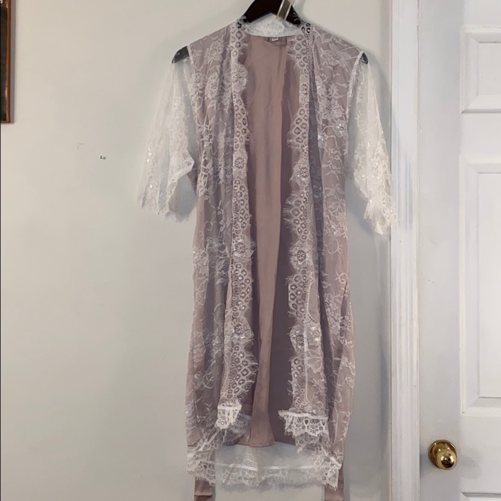 Lace bridal robe